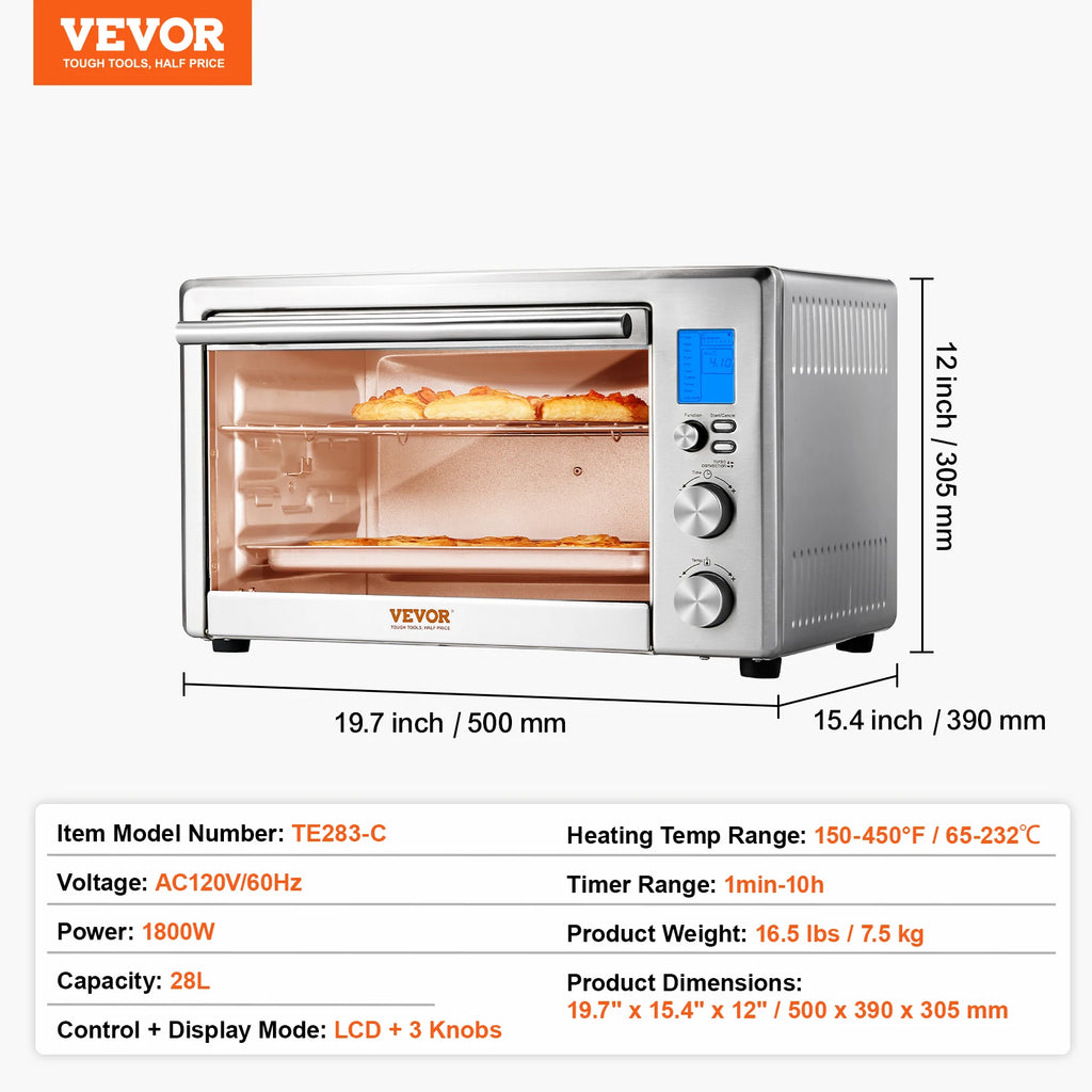 VEVOR 10-in-1 Convection Oven Multifunction Countertop Oven
