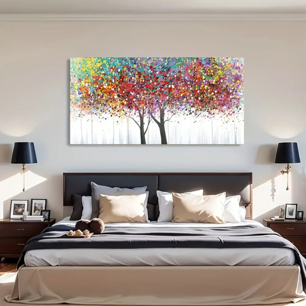 Abstract Tree Canvas Wall Art In Solid Wood Frame Gallery