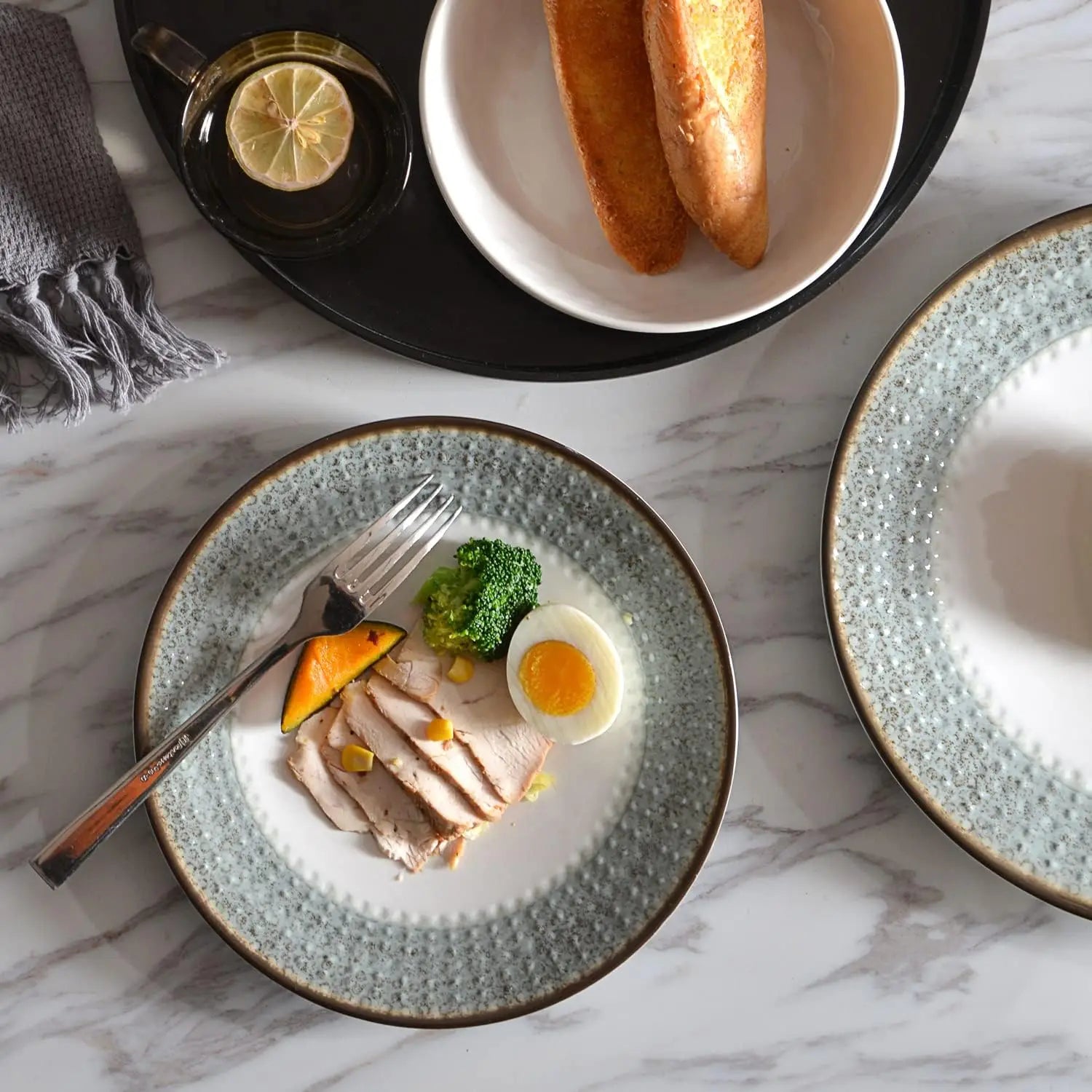 Melamine Dinnerware Sets 12pc For 4 Unbreakable Dishwasher Safe