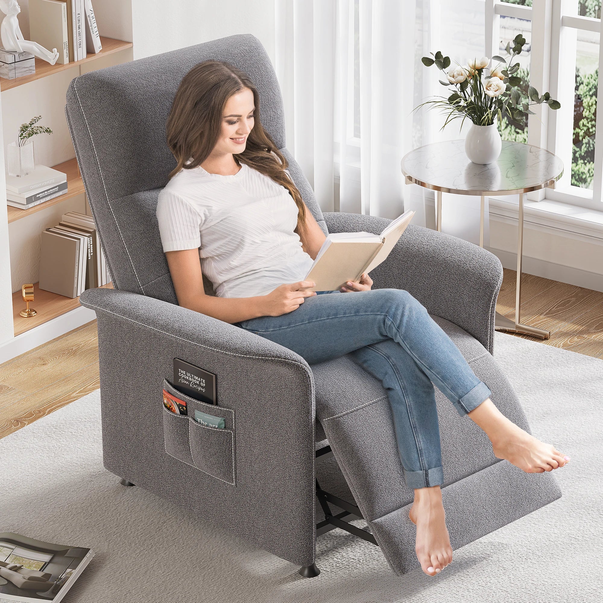 ZBOM Power Recliner Chair With Heated Massage Capability