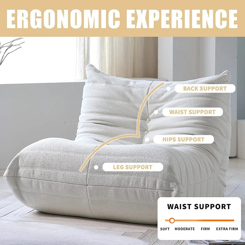 Sdorens Teddy Velvet Bean Bag Sofa Floor Lounge Chair