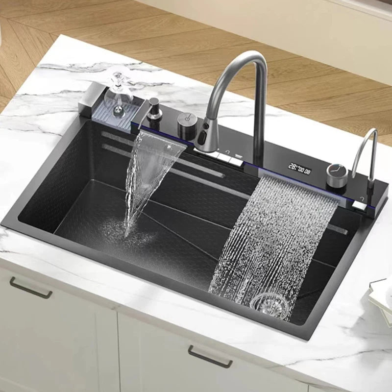 Rozin 304 Stainless Steel Kitchen Sink With Waterfall Faucet