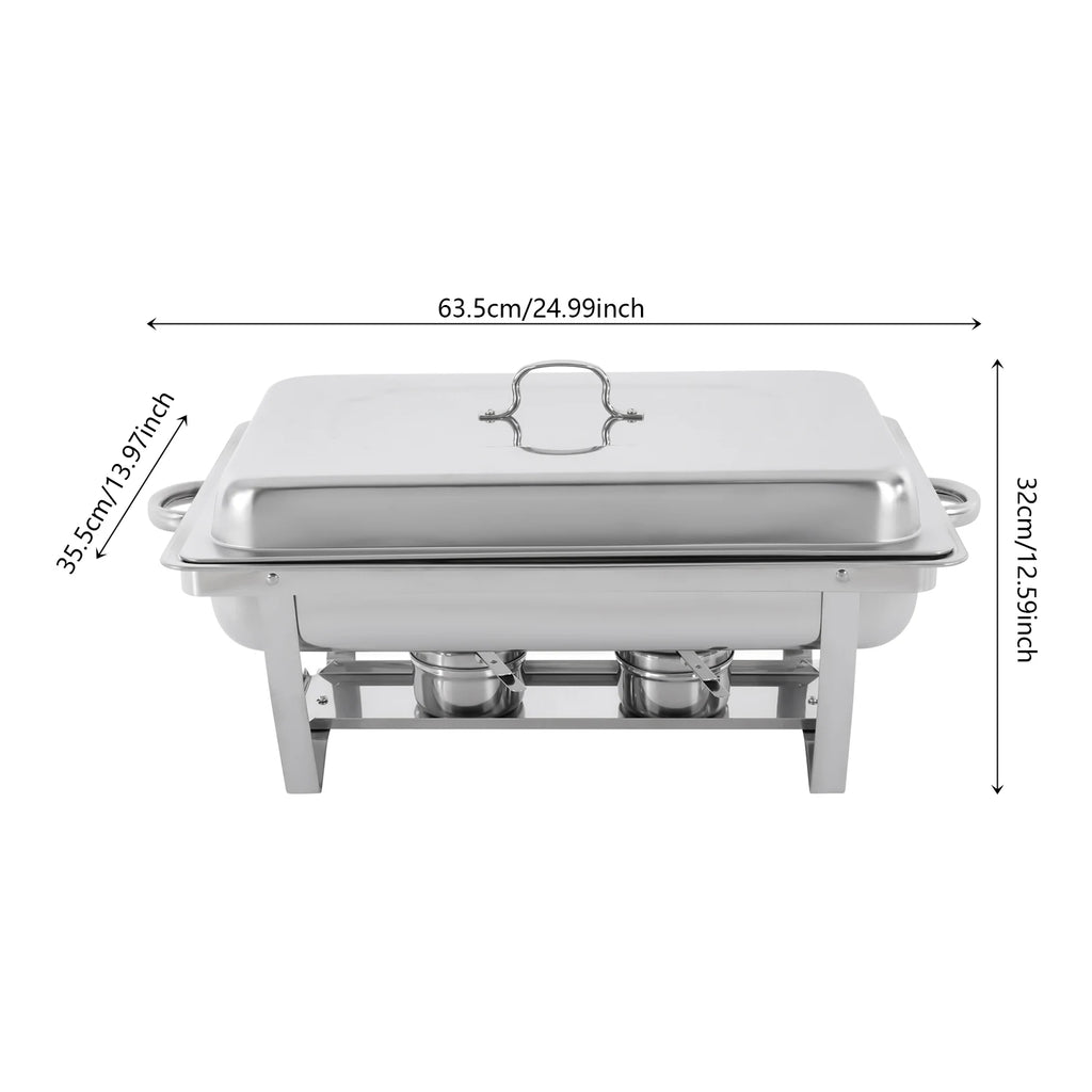 Dinnerware Chafing Dish Buffet Set Threegrid Stainless Steel Chafer Warmer