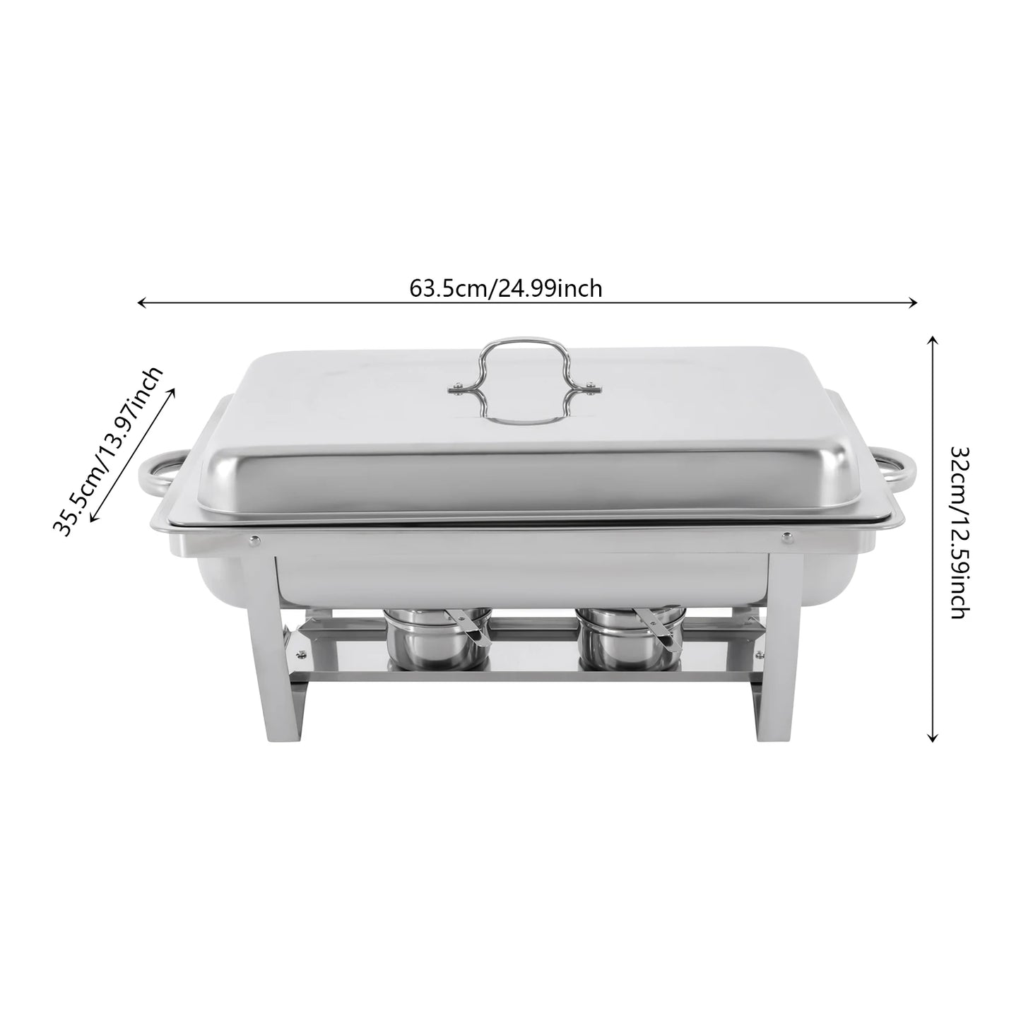 Dinnerware Chafing Dish Buffet Set Threegrid Stainless Steel Chafer Warmer