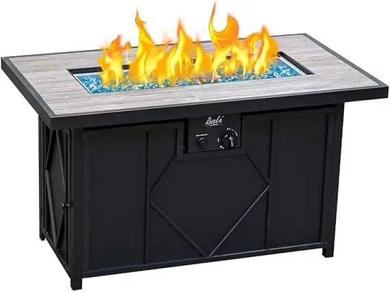 Rectangular Propane Gas Fire Pit Table For Outdoor Patio Backyard 60,000 BTU