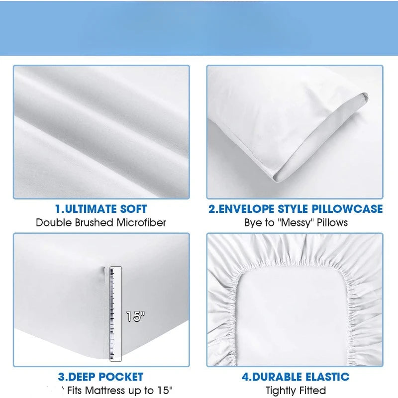 Craft Of Weaving Hotel Luxury Bed Sheets Set Microfiber