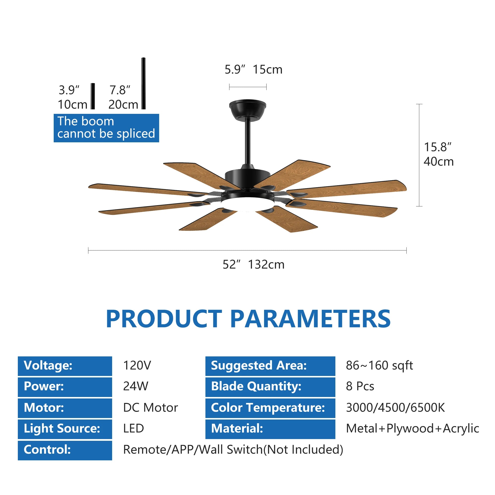 Ceiling Fans With Lights LED Remote Control Flush Mount Low Profile