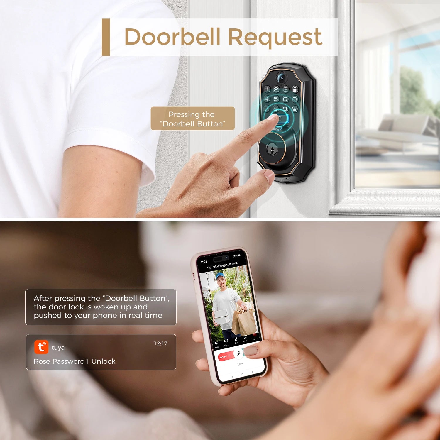 Arpha D289L Smart Lock WiFi Video Doorbell Camera 5-in-1