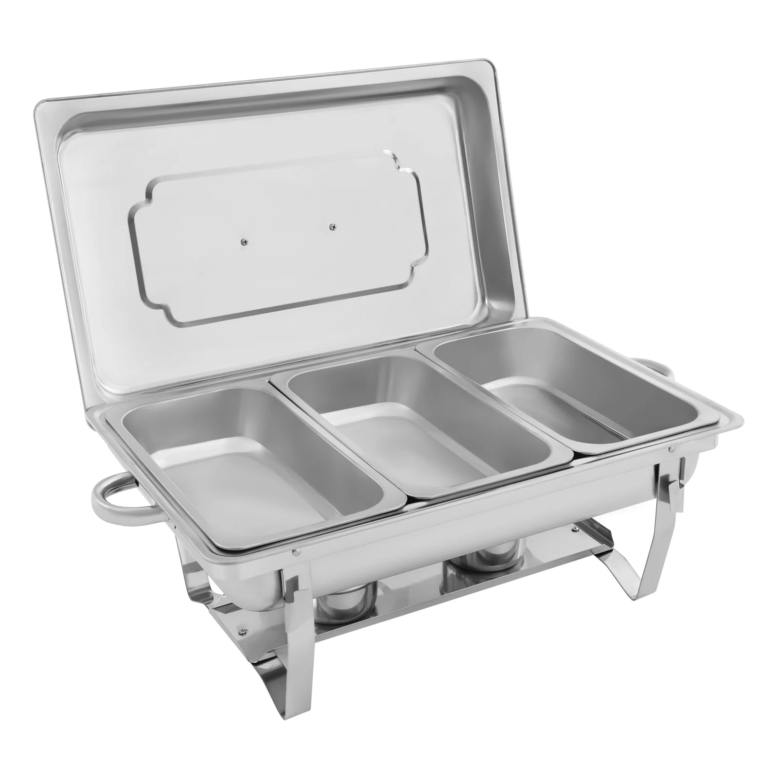 Dinnerware Chafing Dish Buffet Set Threegrid Stainless Steel Chafer Warmer