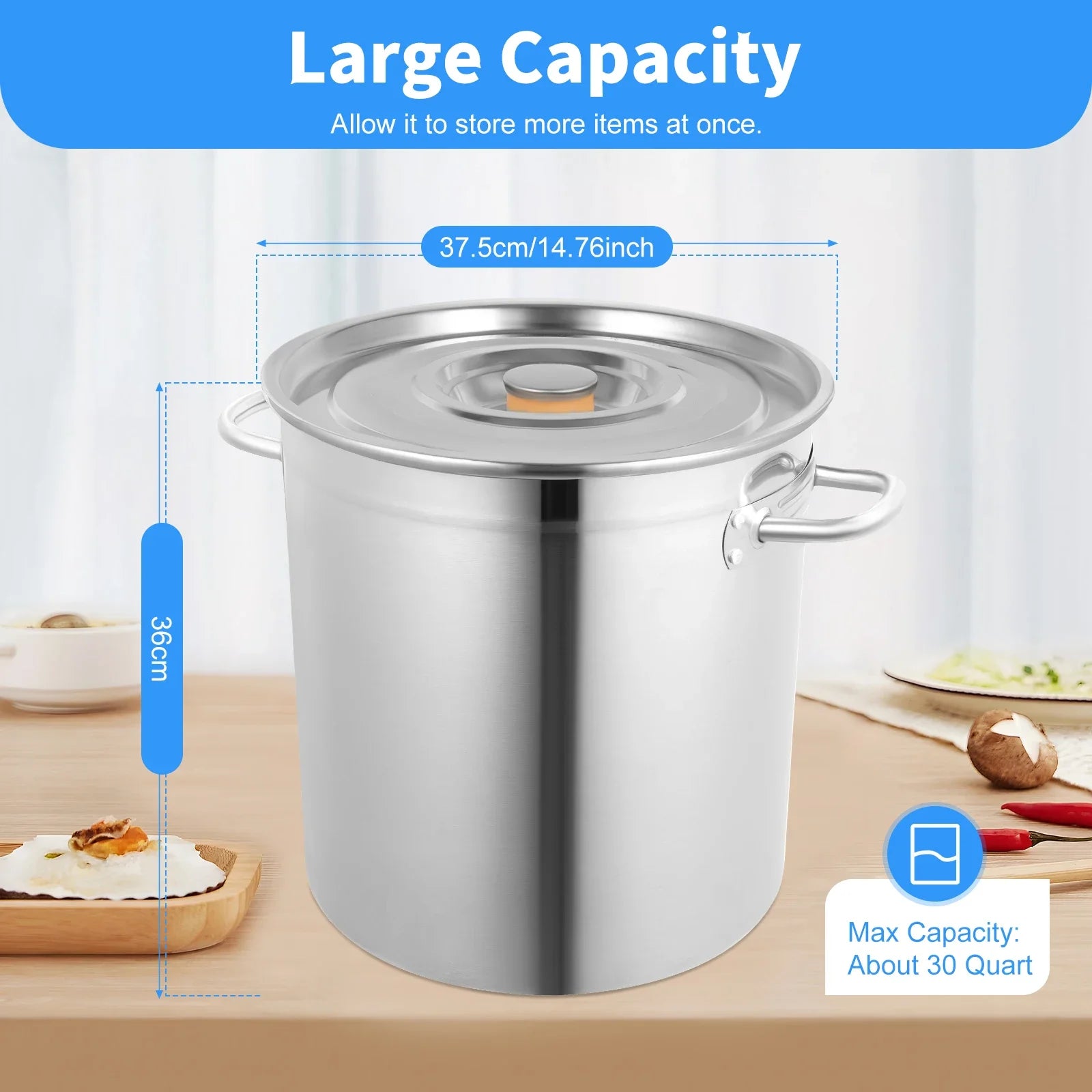 Hign-concerned Heavy Duty Stock Pot Stainless Steel With Lid
