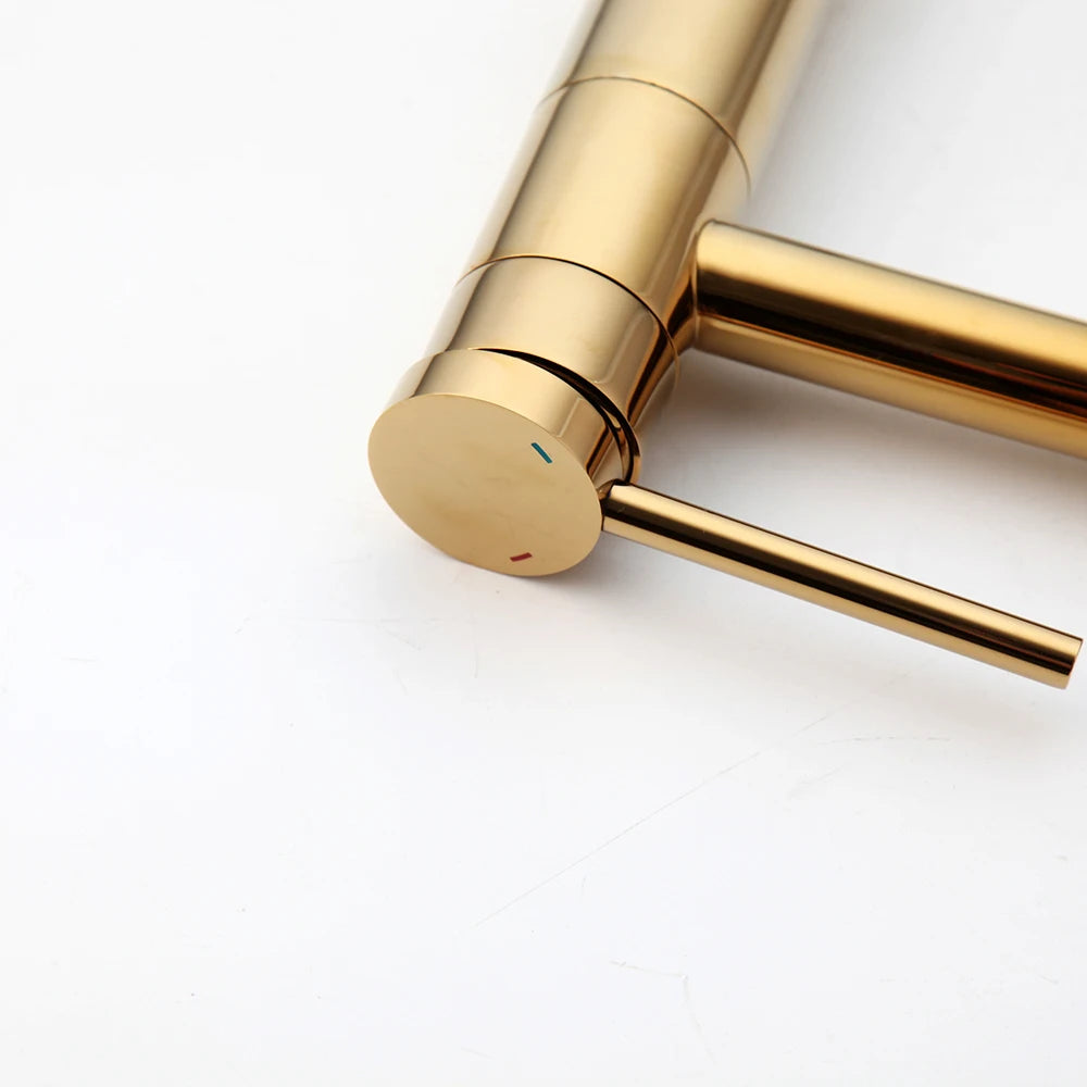 JIENI Deck Mounted Bathroom Vessel Sink Faucet With Long Spout