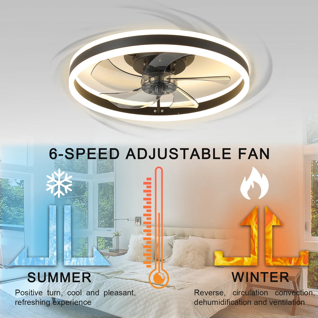 LED Ceiling Fan Fandelier with App and Remote Control