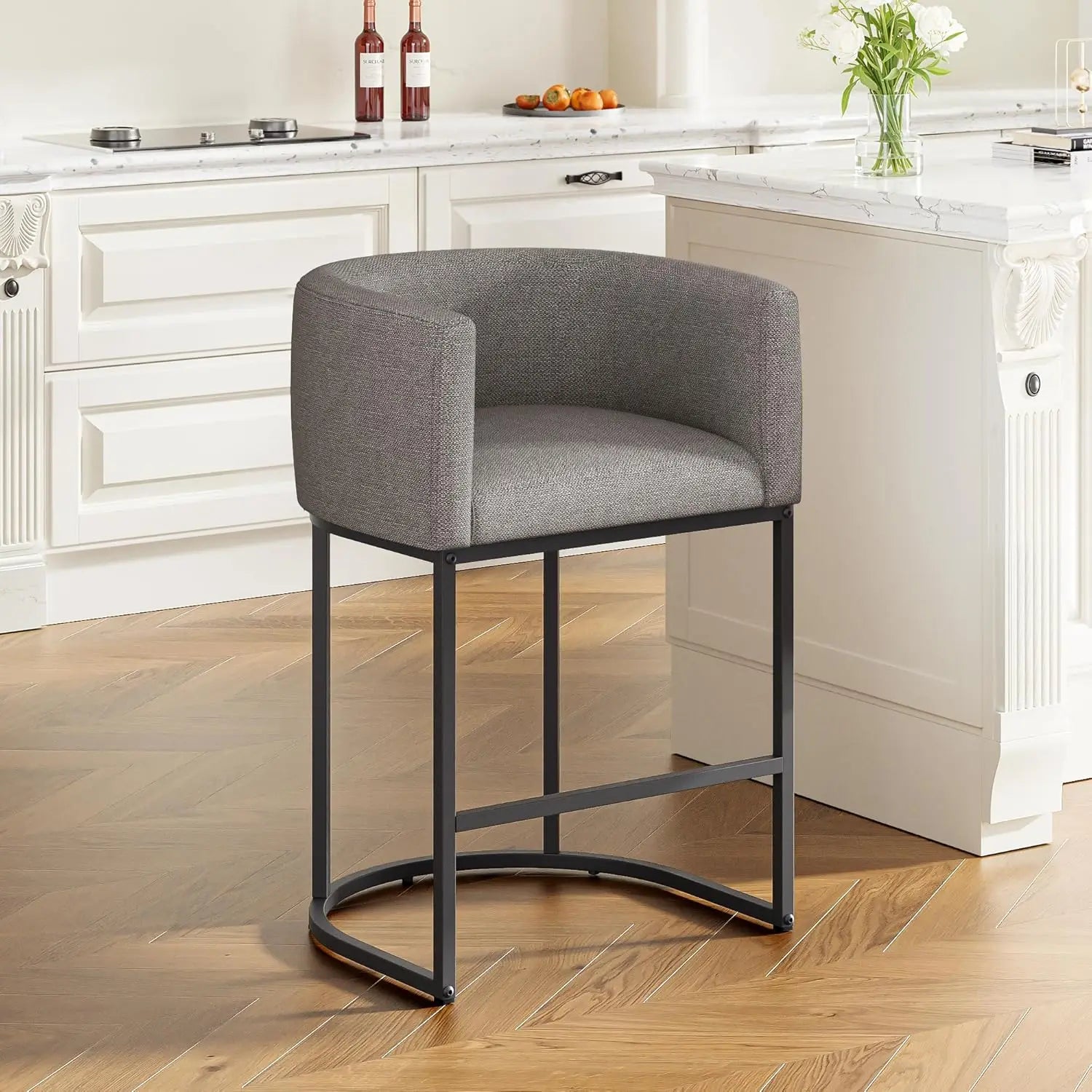 Tongyue Modern Barrel Counter Bar Stools Set Of Two