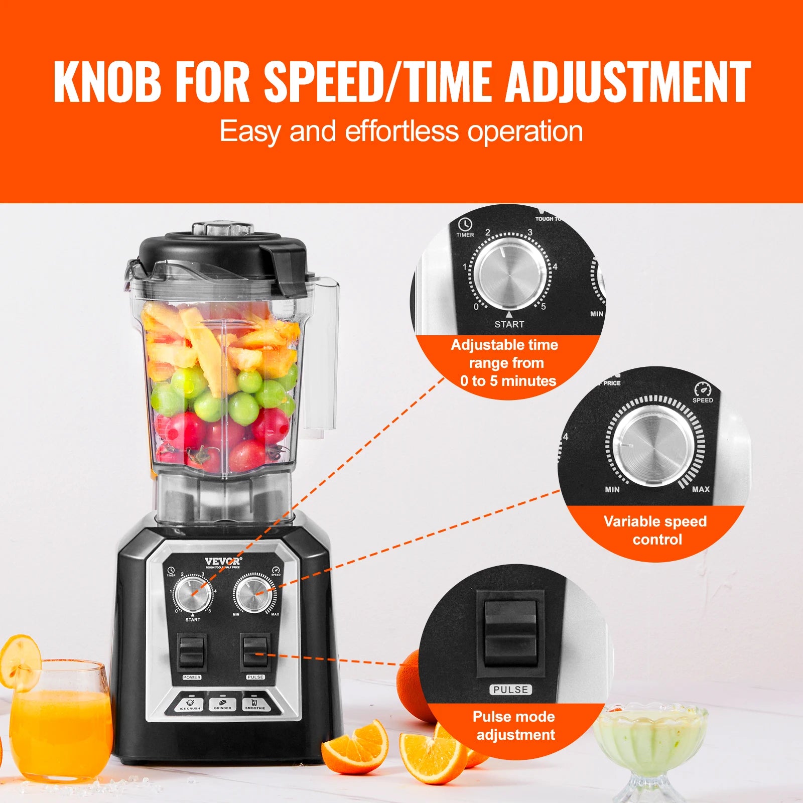 SucceBuy Professional Countertop Blender And Food Processor For Smoothies