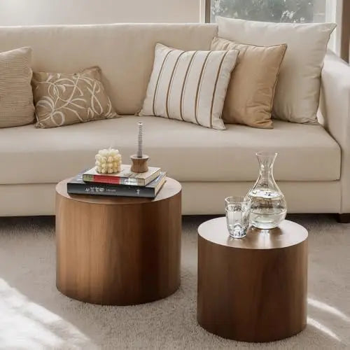 Nesting Walnut Coffee Tables Set of Two