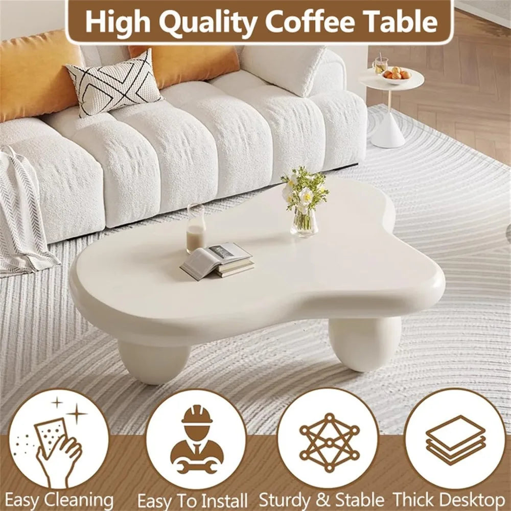 Cloud Coffee Table Modern Cute Coffee Tables Irregular Simple Tea/Center Table for Small Space End Table for Living Room
