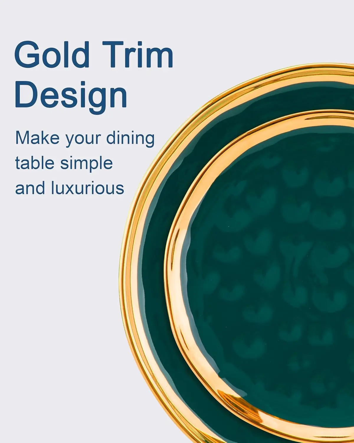 LIEI 12 Piece Porcelain Dinnerware Set For Four Plates Bowls