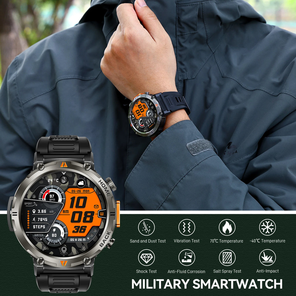 EIGIIS KE3 Smartwatch For Men With Health Monitor And Flashlight
