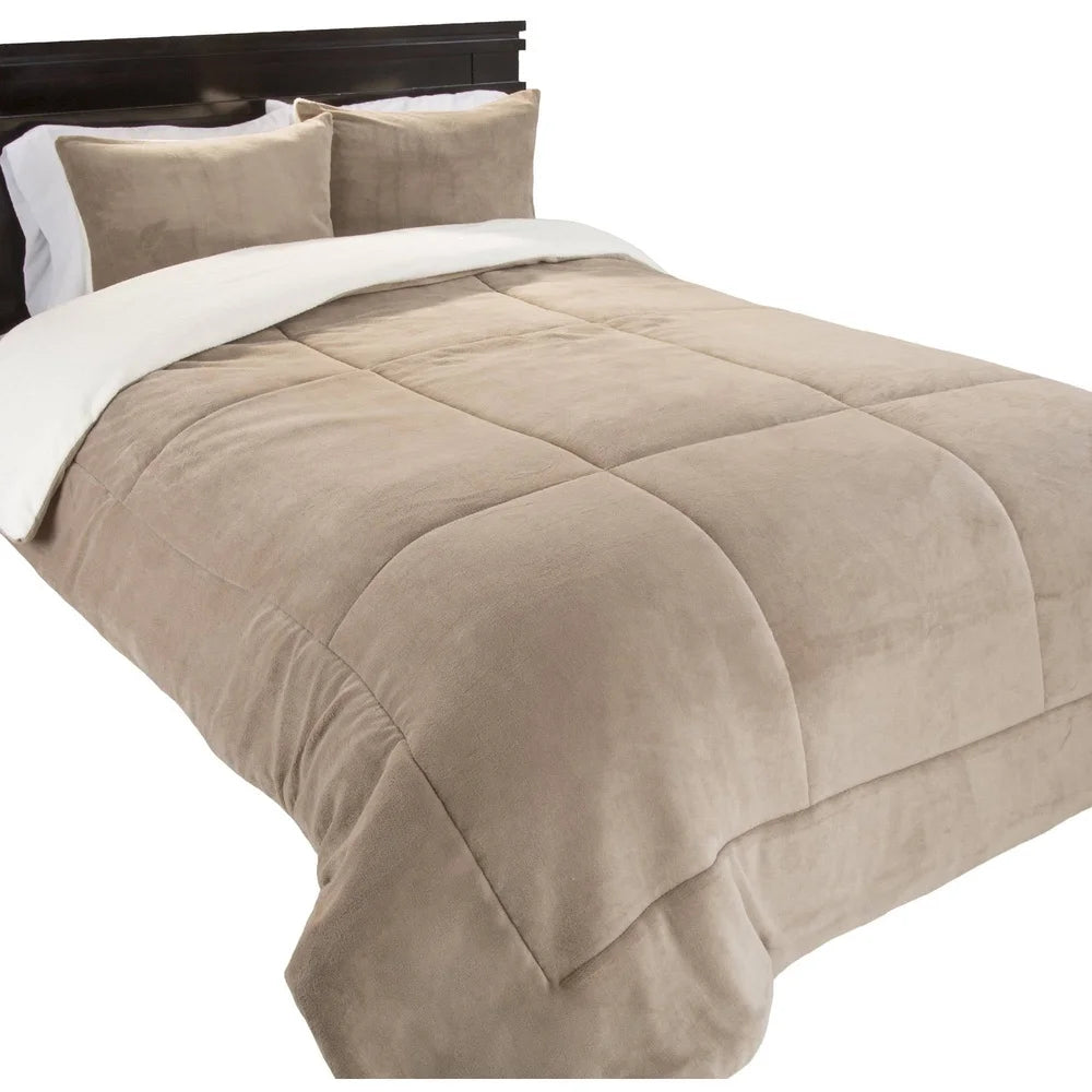 DUTRIEUX Reversible Sherpa Fleece Comforter Set Bedding