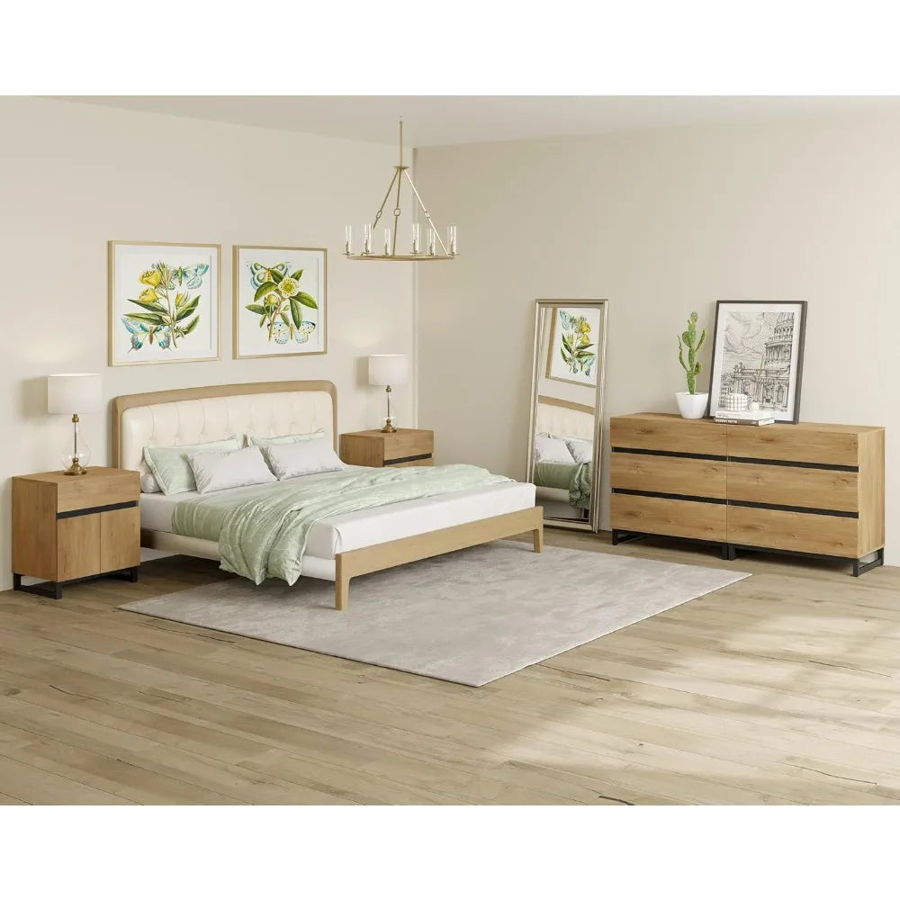 MKDK Modern Dresser And Nightstand Set With Drawers