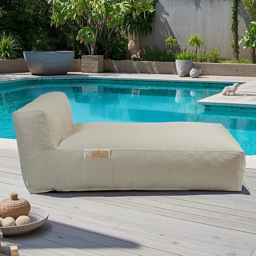 Outdoor Foam Bean Bag Bed Lounger Chair For Pool Patio