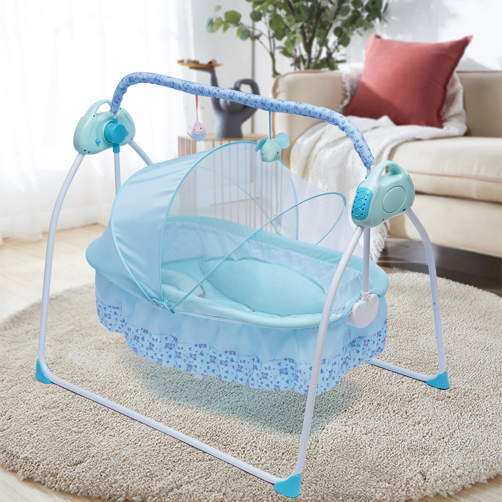 Electric Baby Cradle Auto Swing Rocker Cot Infant Sleeping Bed