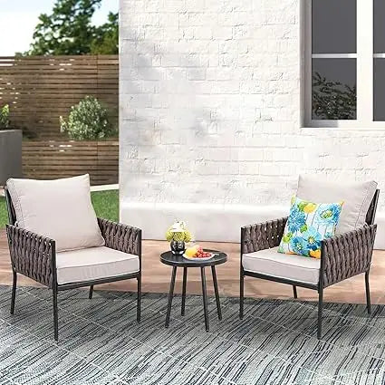 Outdoor Patio Metal Conversation Set With Sofa Loveseat Table