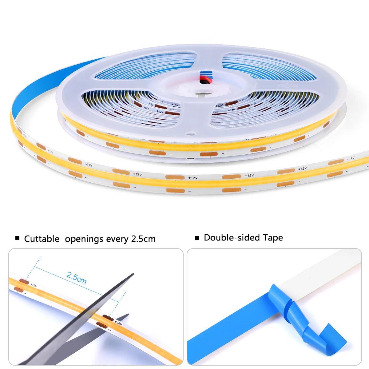 Rybakov Wood COB LED Strip Light 320 LEDs Per Meter