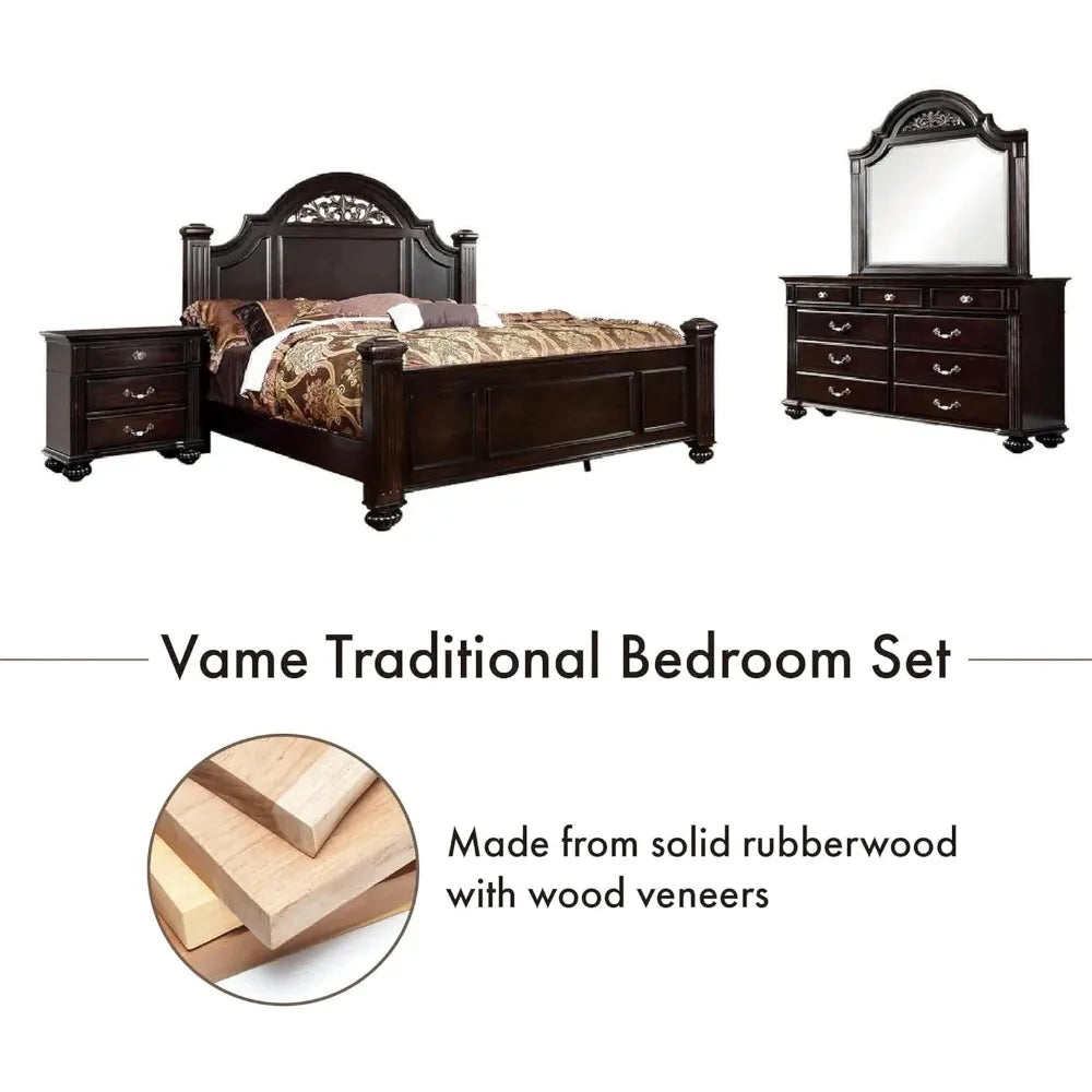 XMSJ Syracuse 6 Piece Traditional Solid Wood Bedroom Set