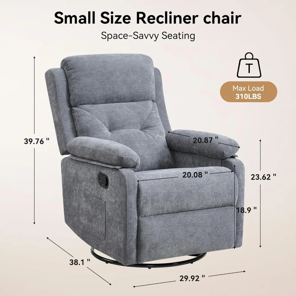 ANGDUO Swivel Rocker Recliner Chair Adjustable Backrest