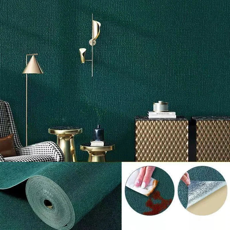 NONECN Linen 3D Foam Self Adhesive Wallpaper Waterproof