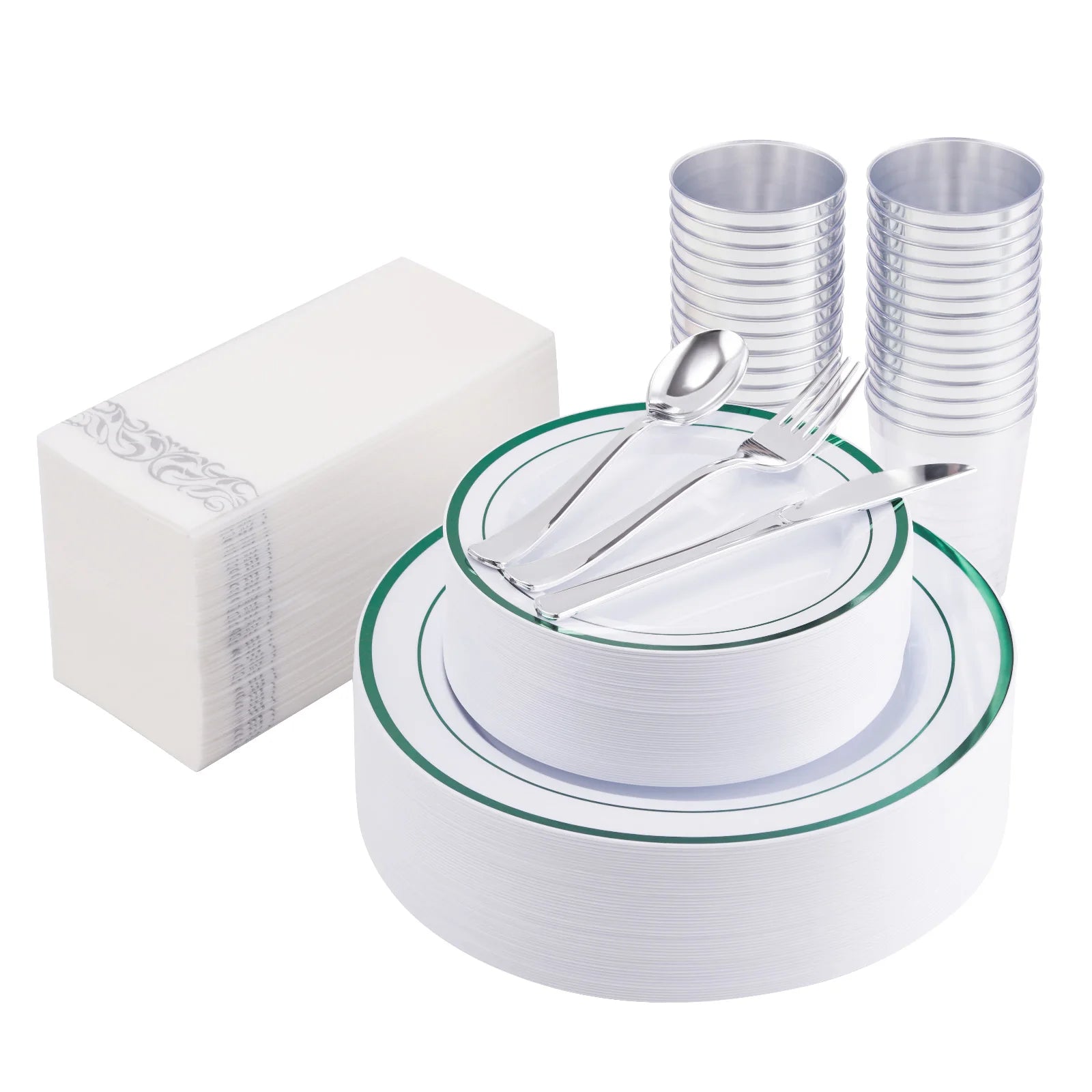 Dinnerware 350 Piece Heavy Duty Disposable Tableware Set