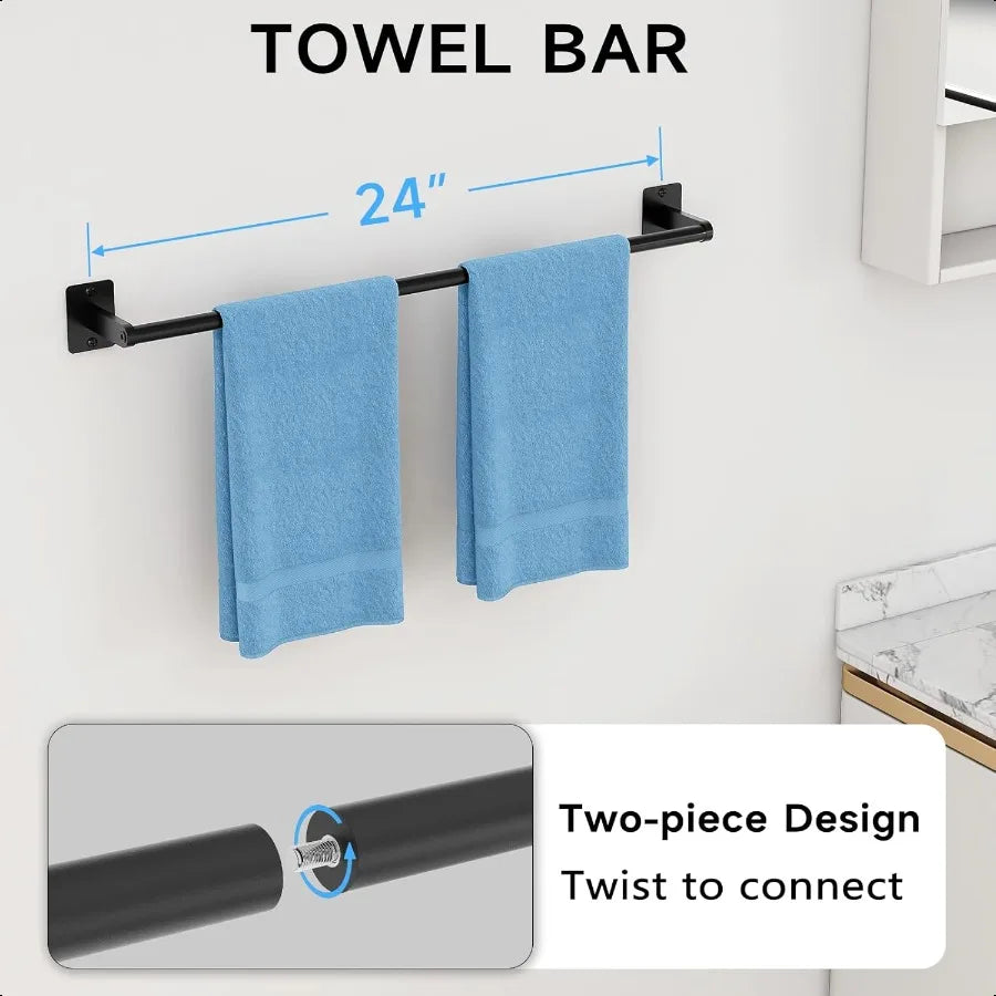 10 Pieces Bathroom Accories Set Bathroom Hardware Set 24 inch Towel Bar Towel Racks for Bathroom Robe Towel Hooks Toilet Paper