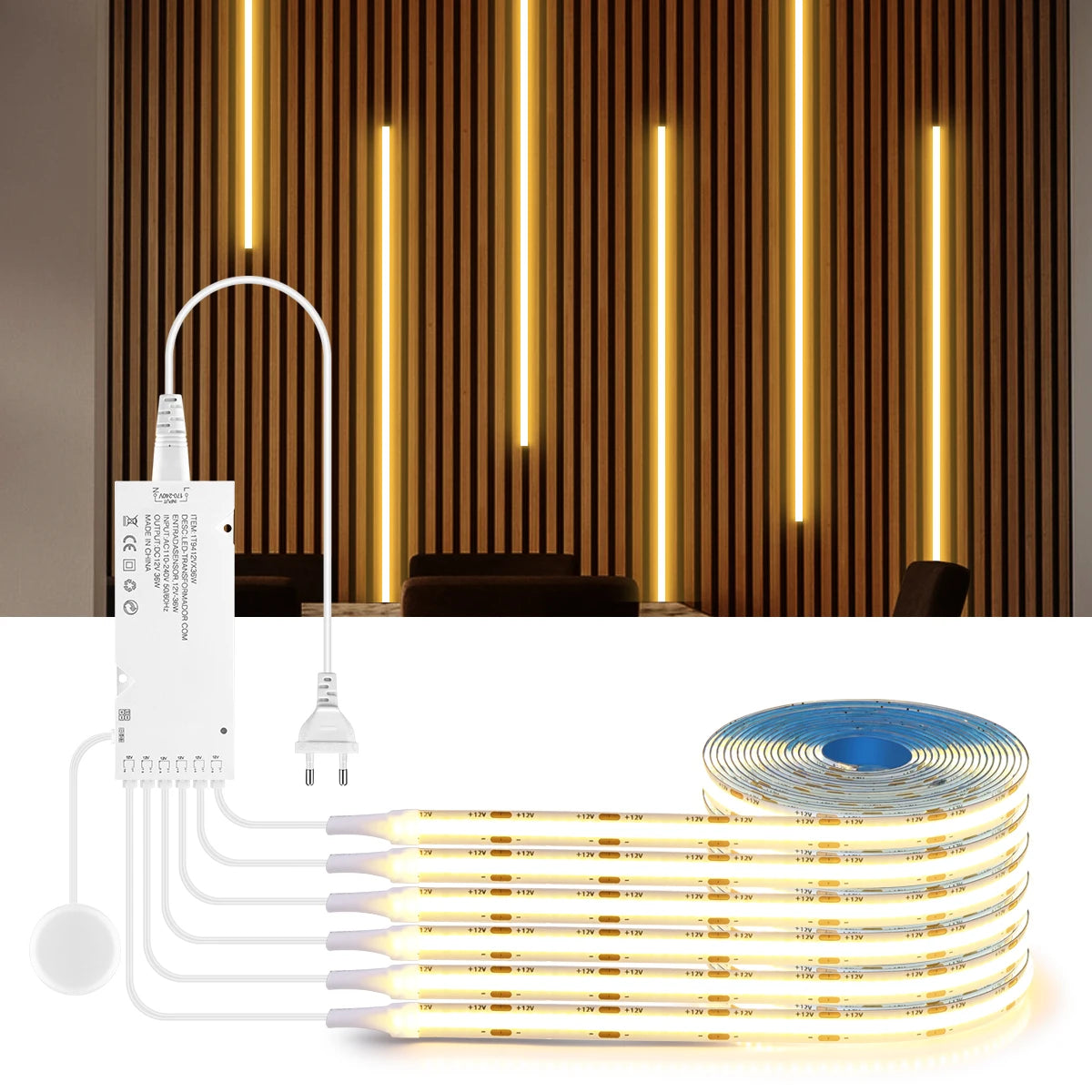 Rybakov Wood COB LED Strip Light 320 LEDs Per Meter