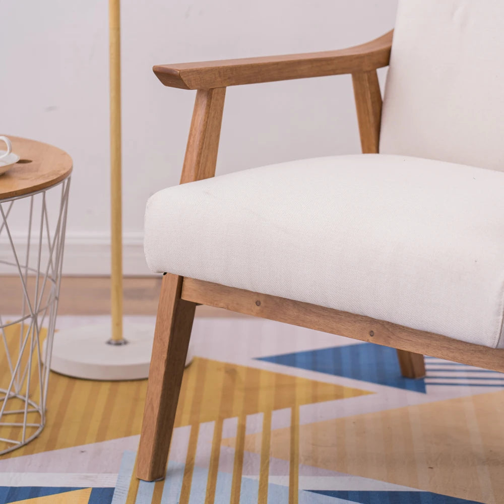 General Use Solid Wood Retro Living Room Sofa Chair