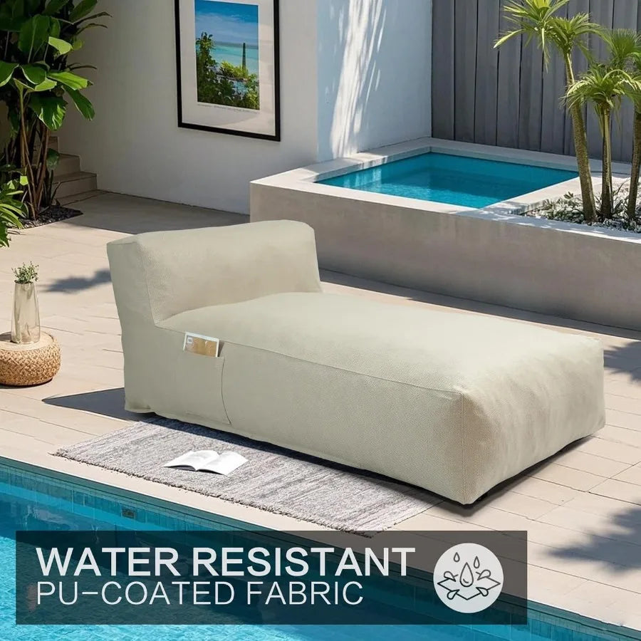 Outdoor Foam Bean Bag Bed Lounger Chair For Pool Patio