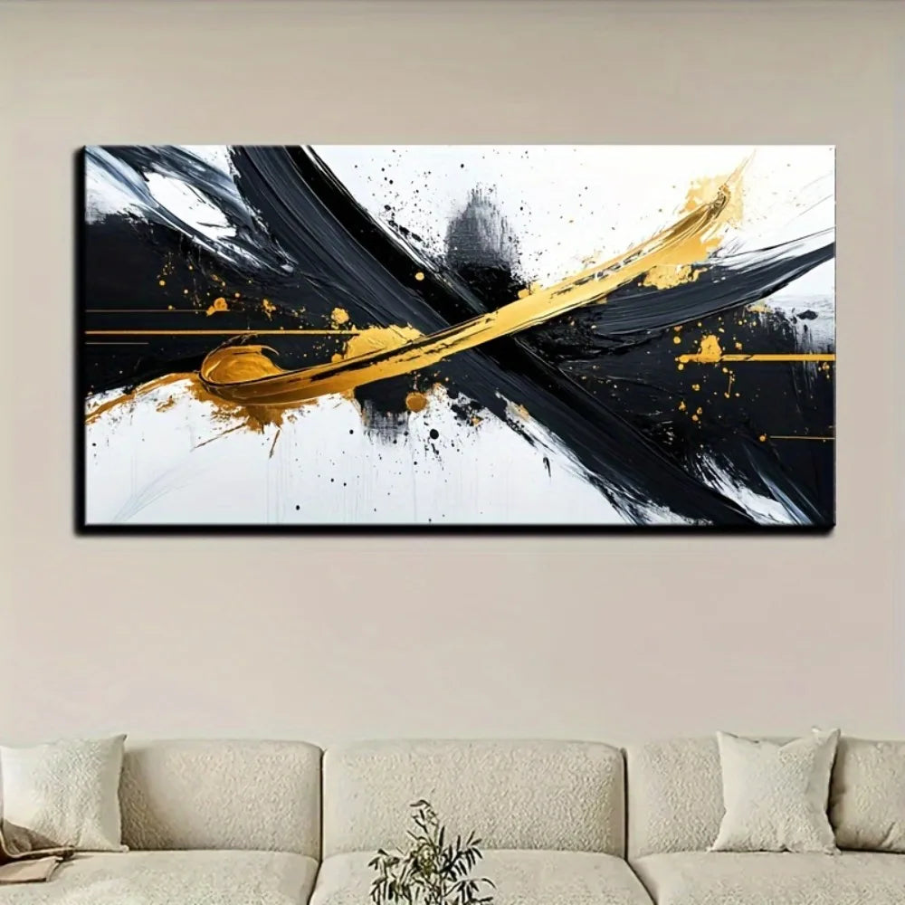 Framed Abstract Canvas Mural For Home Office Decor Accent