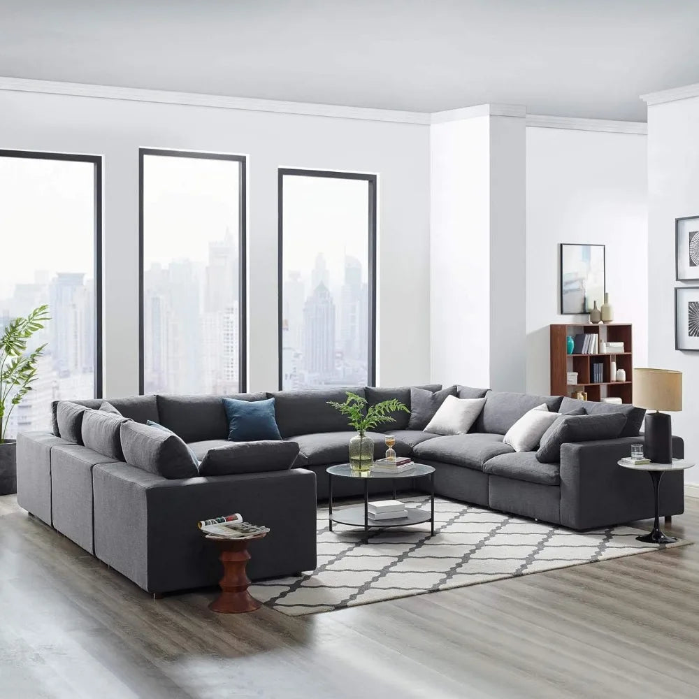 XMSJ Commix Down Filled Overstuffed Sectional Sofa Set