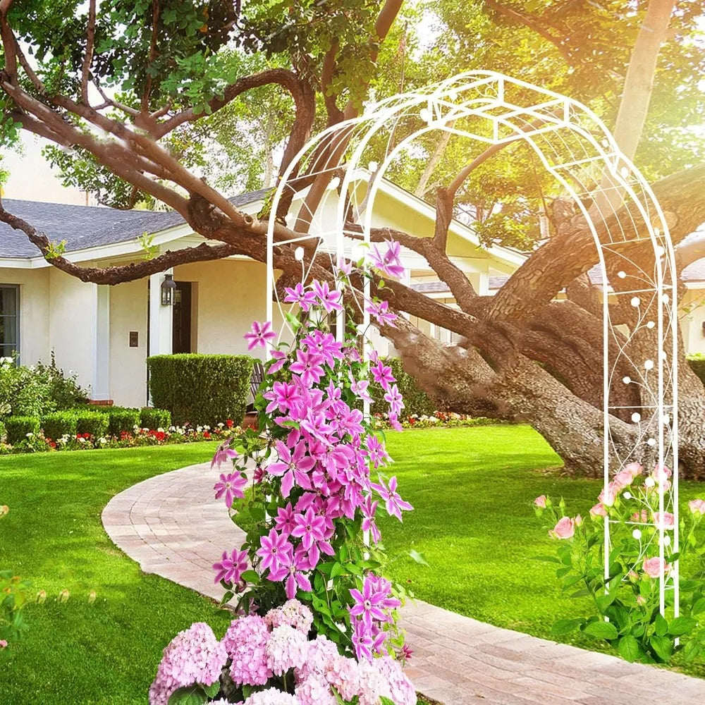 XMSJ Outdoor Metal Garden Arch Climbing Plant Support