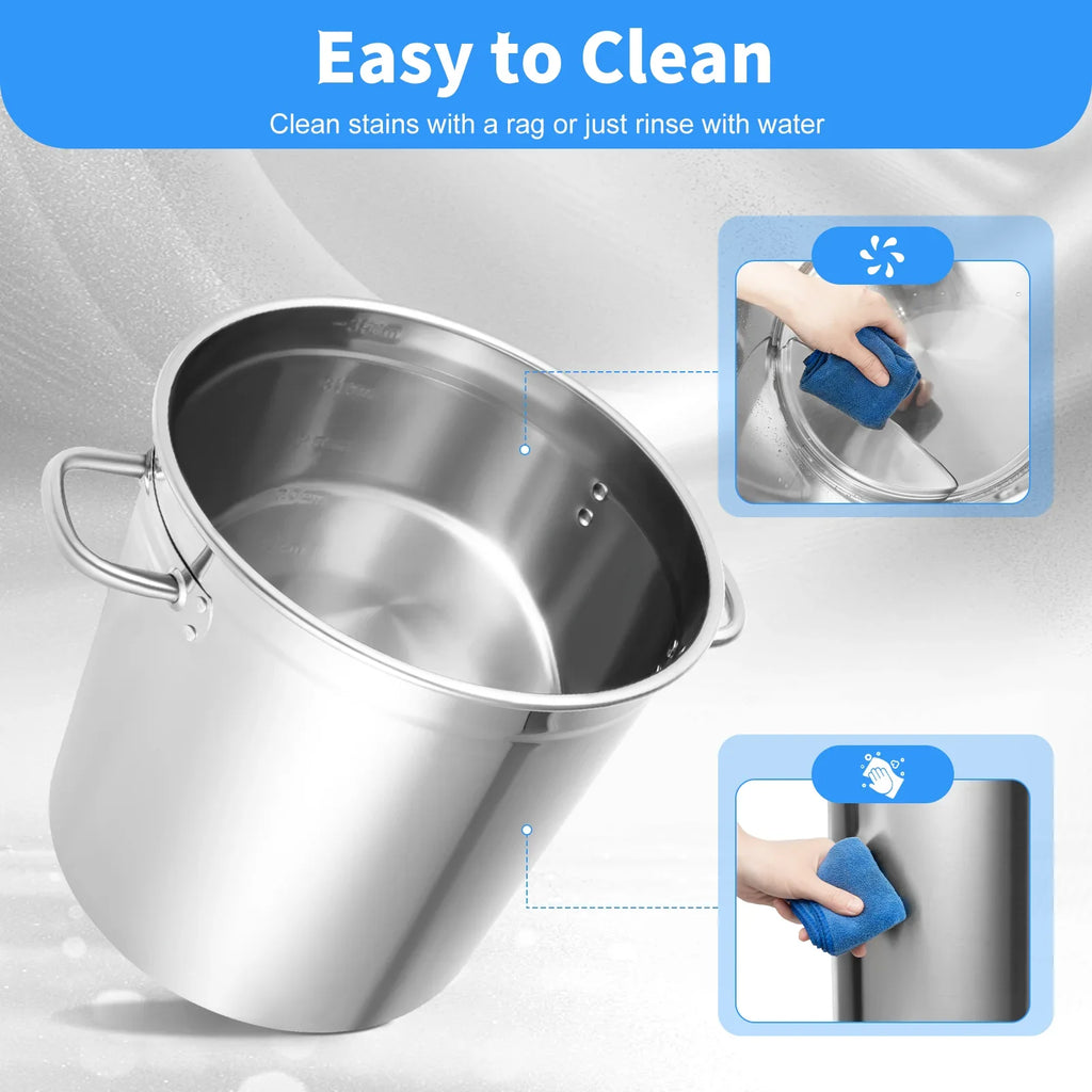 Hign-concerned Heavy Duty Stock Pot Stainless Steel With Lid