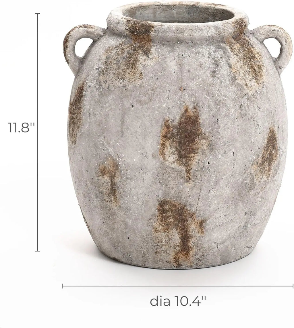Ceramic Flower Vase With Handles Terracotta Jug Living Room Decor