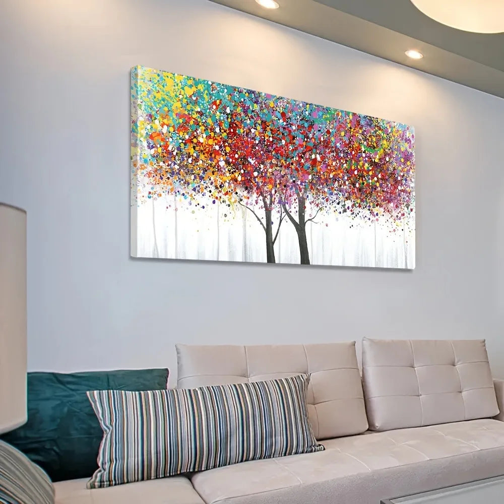 Abstract Tree Canvas Wall Art In Solid Wood Frame Gallery