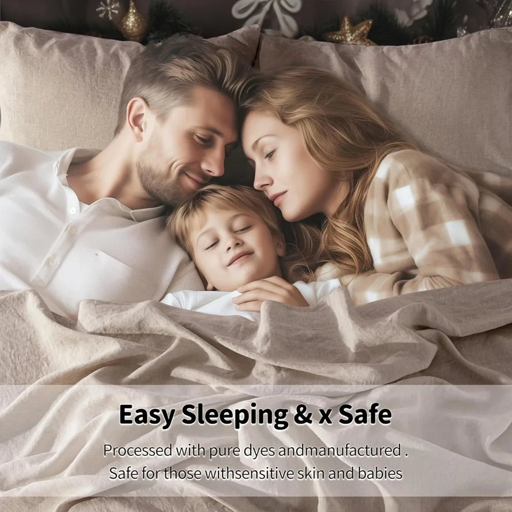 LBRO2M Linen Sheet Set 4 Piece Bed Sheets For Better Sleep