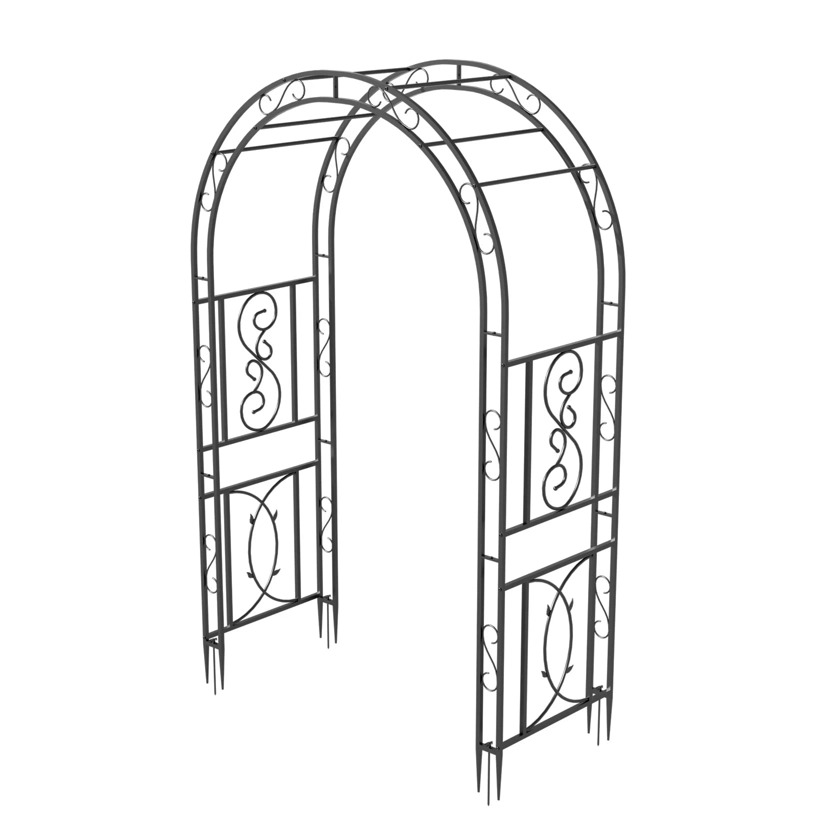 FeaturePowderCoatedHeavyDutyIronGardenTrellisForClimbingPlantsWeddingArchFrameDurable