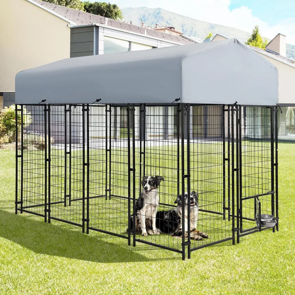 DAFIFY Heavy Duty Large Dog Kennel Playpen With UV Roof