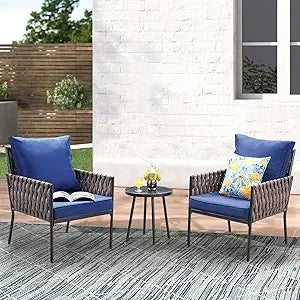Outdoor Patio Metal Conversation Set With Sofa Loveseat Table