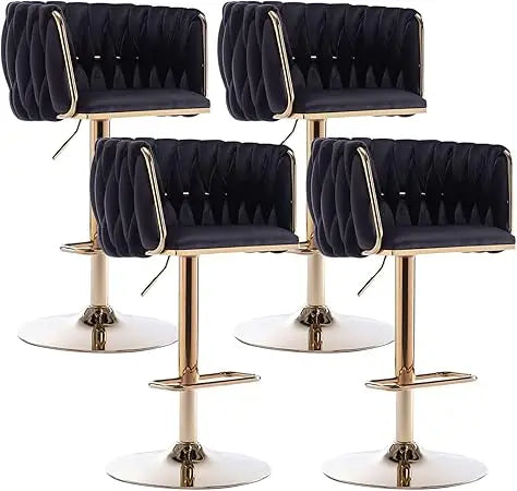 DAFIFY Velvet Swivel Bar Stools Set 4 Adjustable Counter