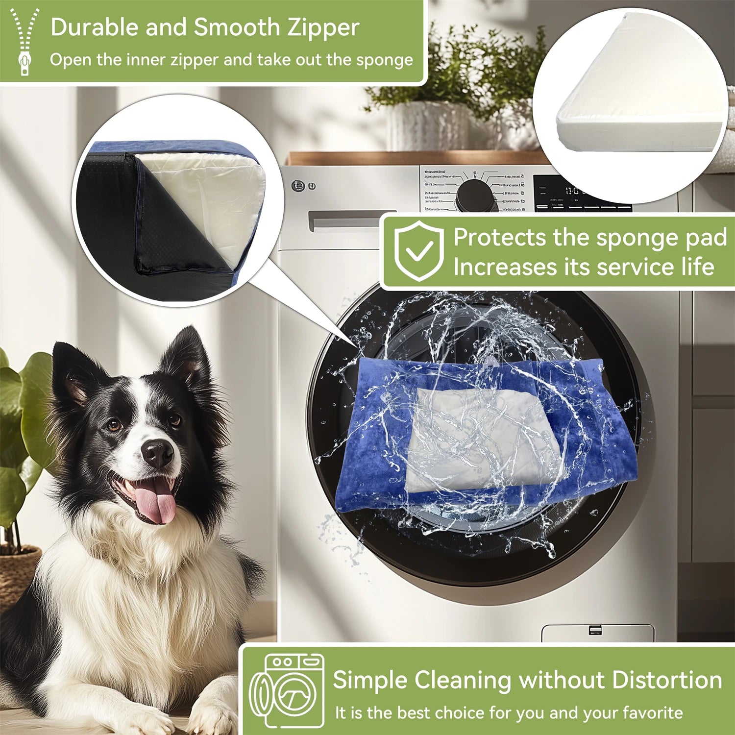 BINGOPAWCN Luxury Dog Cat Bed With Washable Dutch Velvet Cover