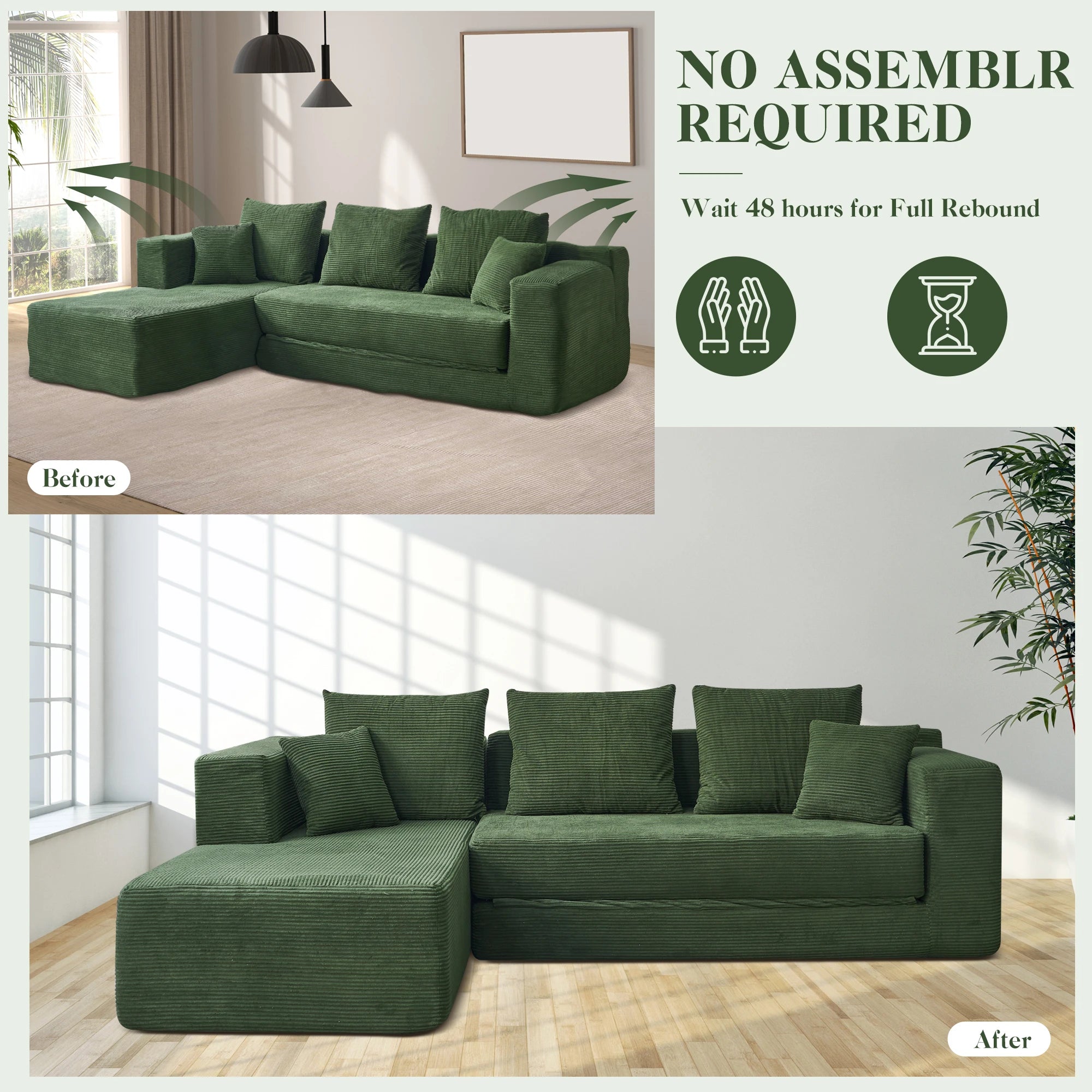 Guangdong L Shaped Modular Sectional Sofa Cloud Couch