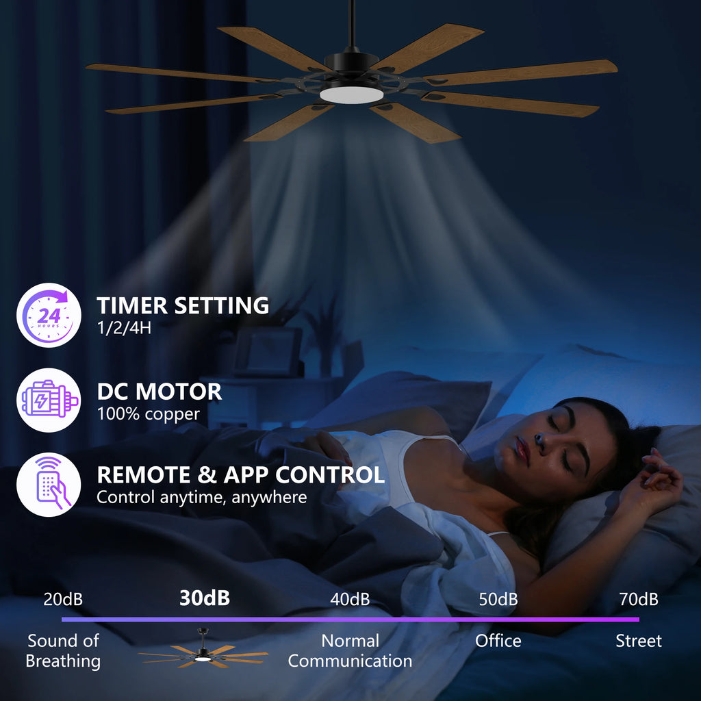 Ceiling Fans With Lights LED Remote Control Flush Mount Low Profile